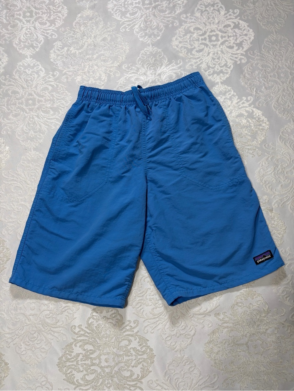 Patagonia Baggies Boys Unlined Swim Trunks Blue Size Large
